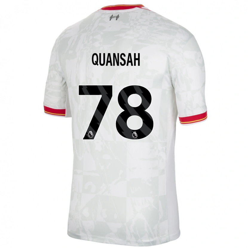 Danxen Kid Jarell Quansah #78 White Red Black Third Jersey 2024/25 T-Shirt