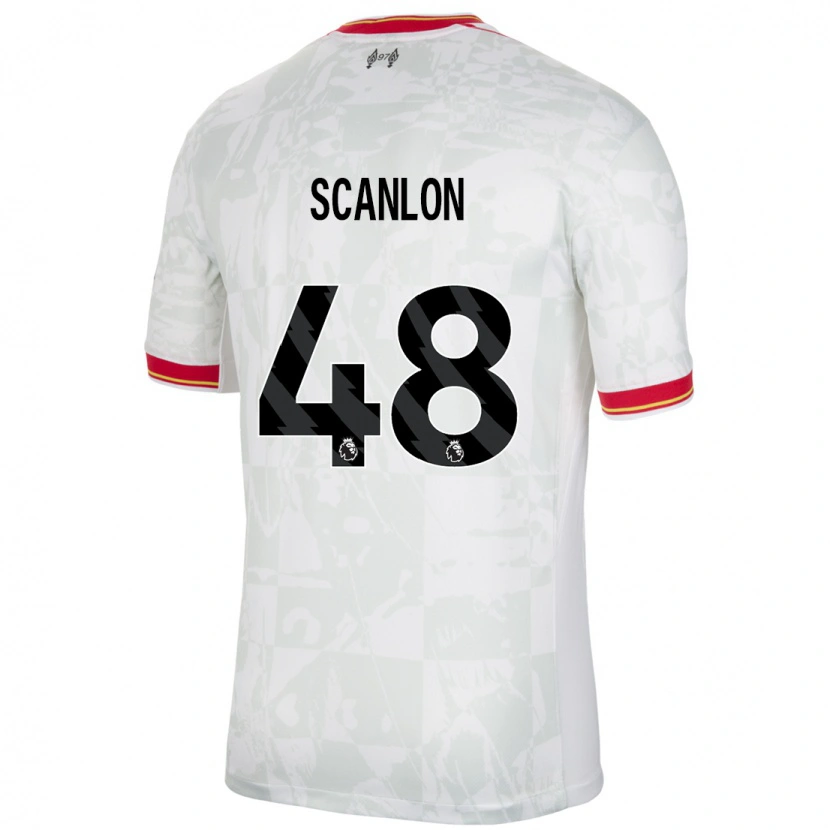 Danxen Kid Calum Scanlon #48 White Red Black Third Jersey 2024/25 T-Shirt