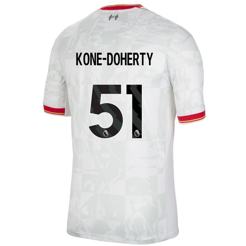 Danxen Kid Trent Kone-Doherty #51 White Red Black Third Jersey 2024/25 T-Shirt