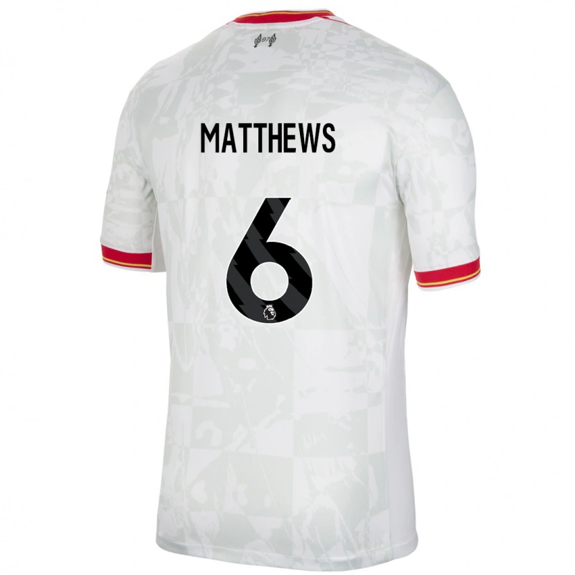 Danxen Kid Jasmine Matthews #6 White Red Black Third Jersey 2024/25 T-Shirt