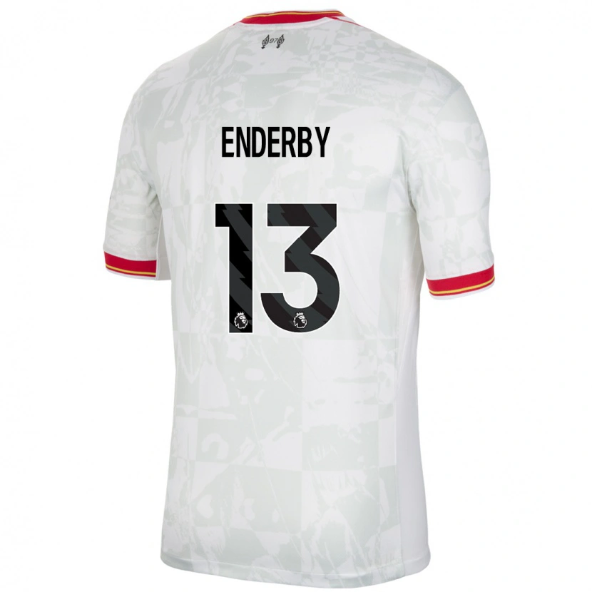 Danxen Kid Mia Enderby #13 White Red Black Third Jersey 2024/25 T-Shirt