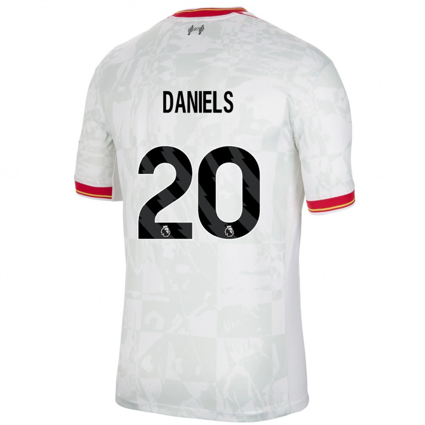 Danxen Kid Yana Daniëls #20 White Red Black Third Jersey 2024/25 T-Shirt