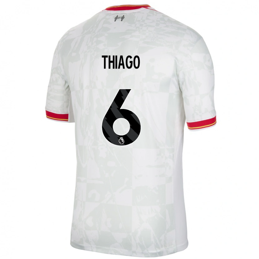 Danxen Kid Thiago #6 White Red Black Third Jersey 2024/25 T-Shirt