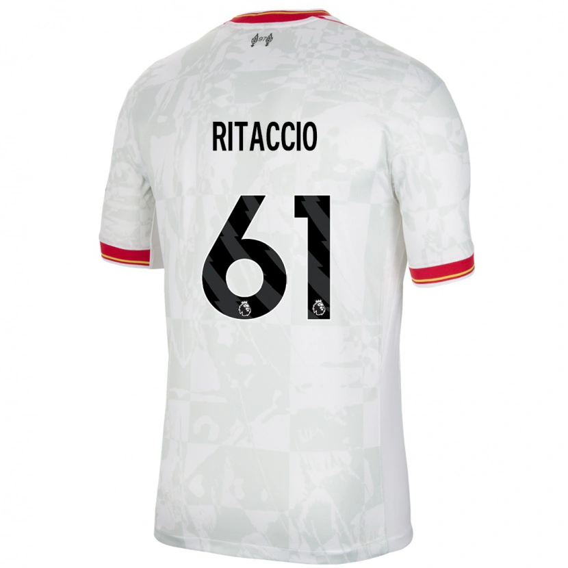 Danxen Kid Matteo Ritaccio #61 White Red Black Third Jersey 2024/25 T-Shirt