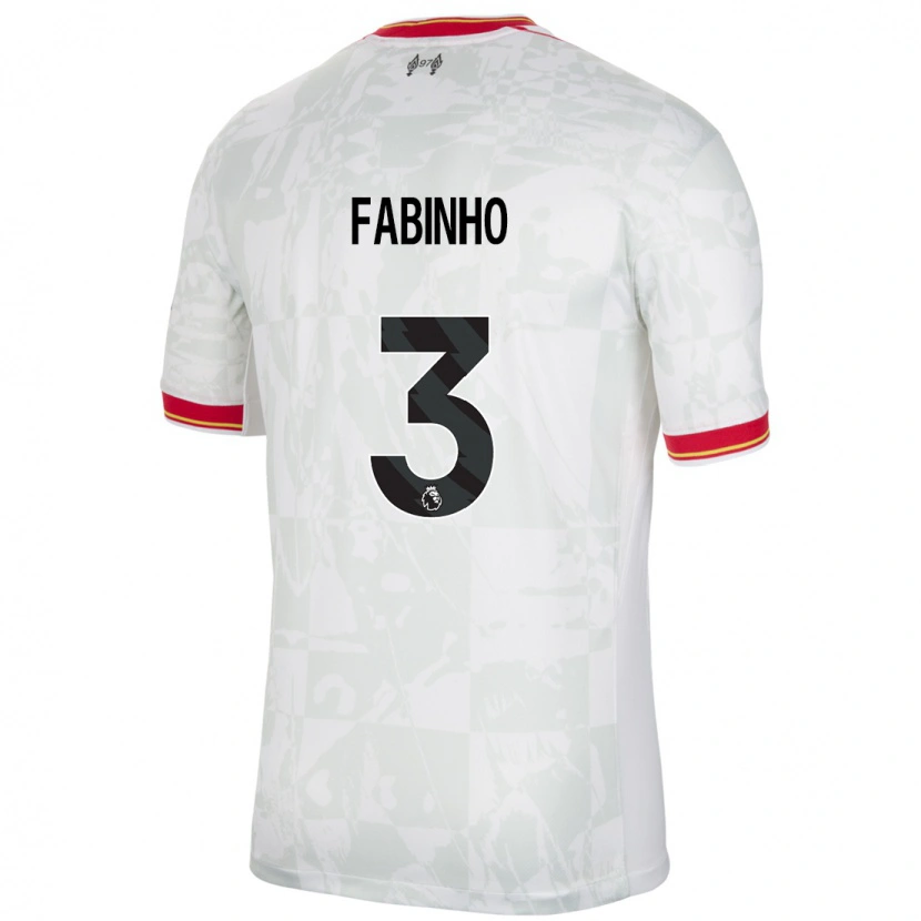 Danxen Kid Fabinho #3 White Red Black Third Jersey 2024/25 T-Shirt