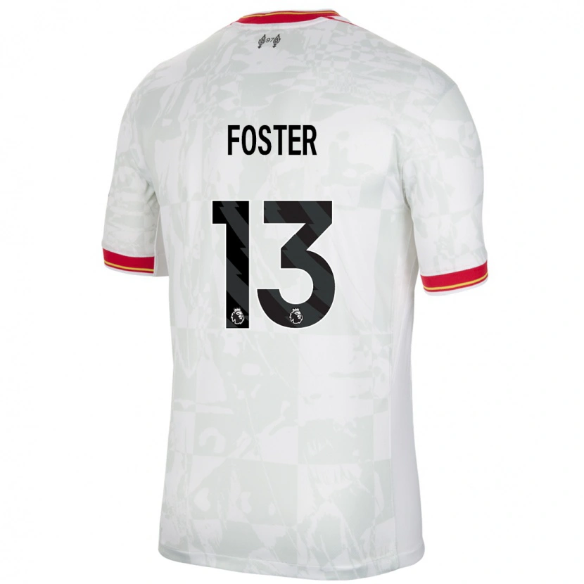 Danxen Kid Rylee Foster #13 White Red Black Third Jersey 2024/25 T-Shirt