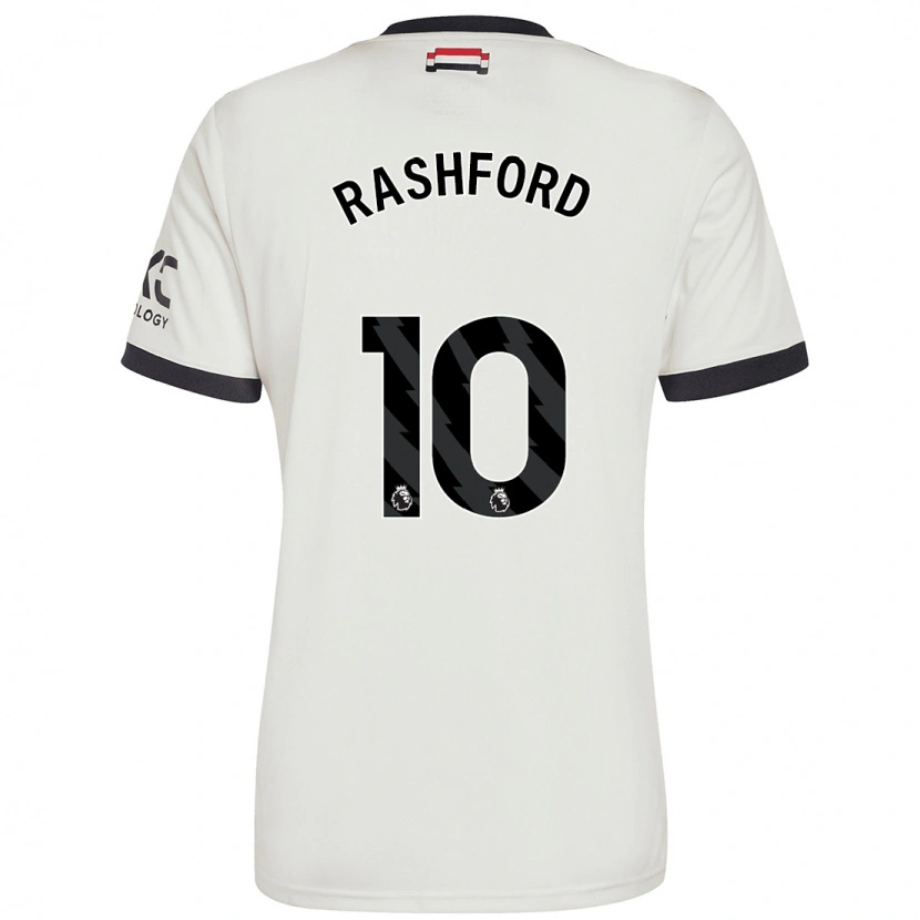 Danxen Kid Marcus Rashford #10 Off White Third Jersey 2024/25 T-Shirt