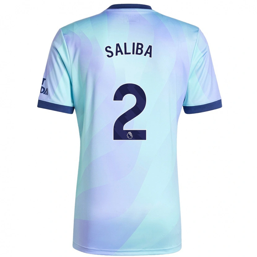 Danxen Kid William Saliba #2 Aqua Third Jersey 2024/25 T-Shirt