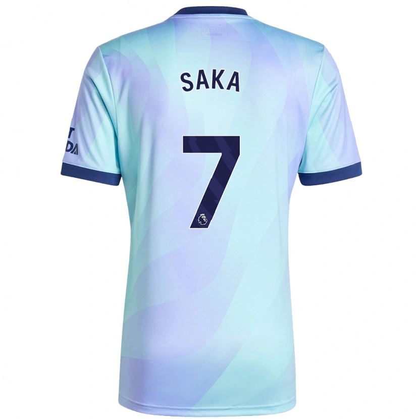 Danxen Kid Bukayo Saka #7 Aqua Third Jersey 2024/25 T-Shirt