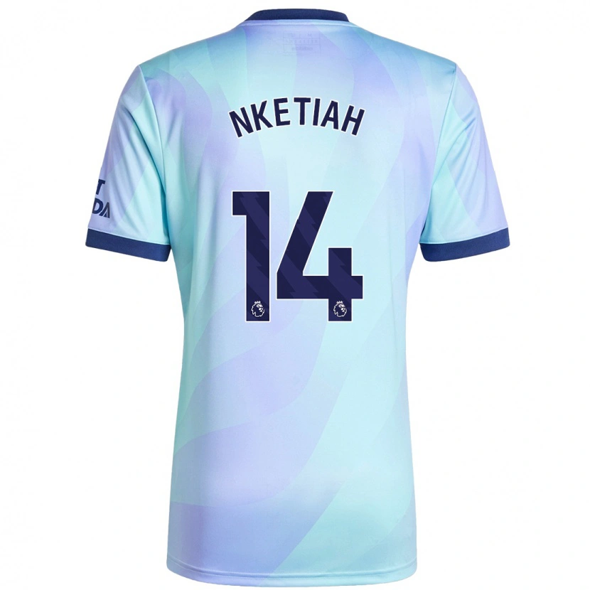 Danxen Kid Eddie Nketiah #14 Aqua Third Jersey 2024/25 T-Shirt