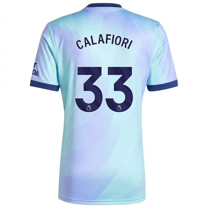 Danxen Kid Riccardo Calafiori #33 Aqua Third Jersey 2024/25 T-Shirt