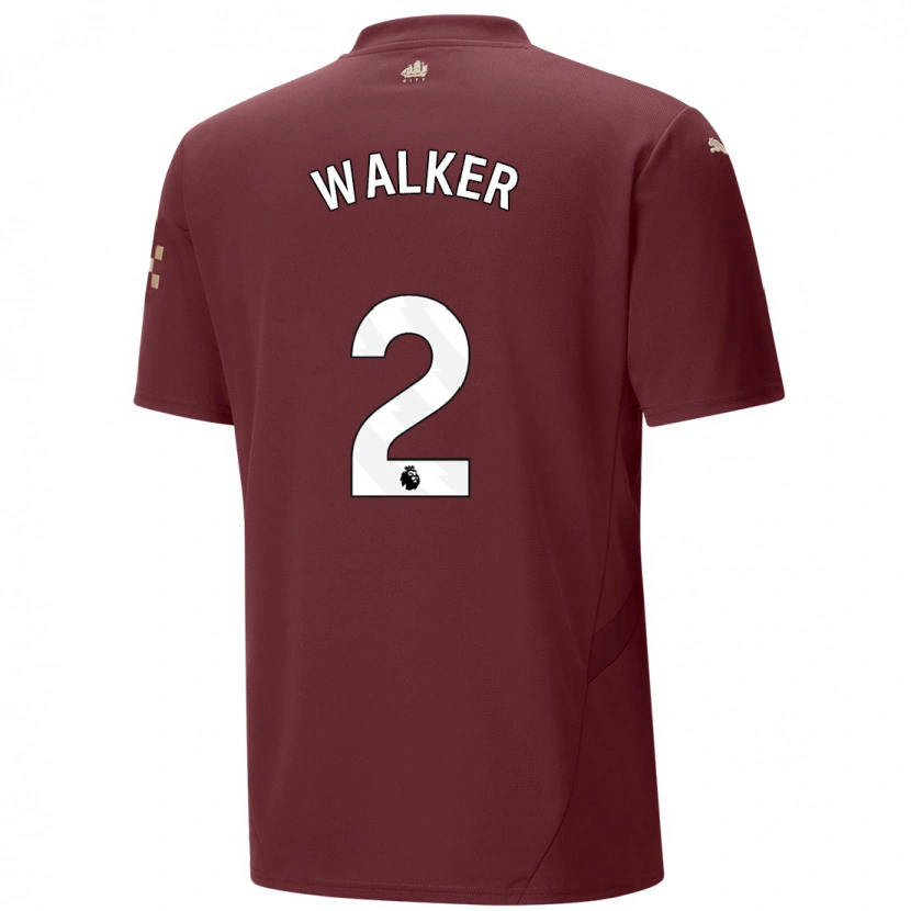 Danxen Kid Kyle Walker #2 Maroon Third Jersey 2024/25 T-Shirt