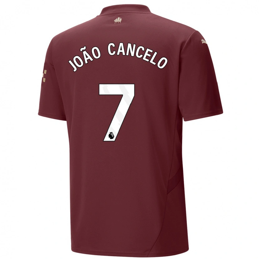 Danxen Kid João Cancelo #7 Maroon Third Jersey 2024/25 T-Shirt