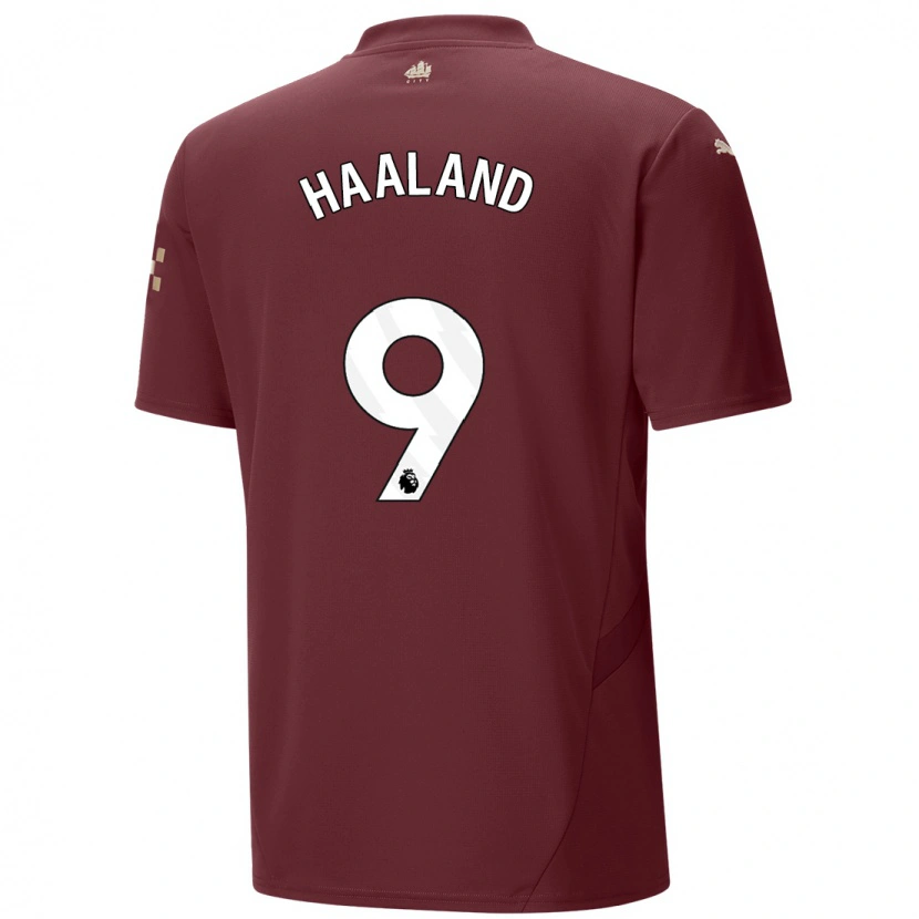 Danxen Kid Erling Haaland #9 Maroon Third Jersey 2024/25 T-Shirt