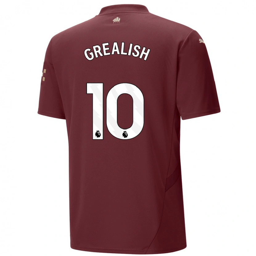 Danxen Kid Jack Grealish #10 Maroon Third Jersey 2024/25 T-Shirt