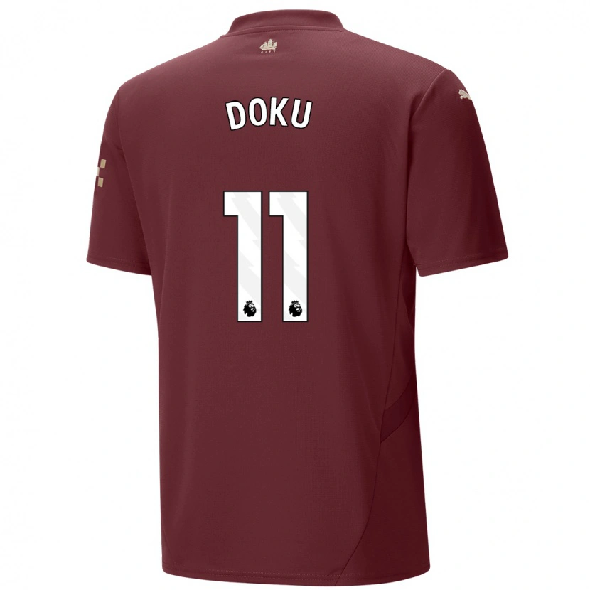 Danxen Kid Jérémy Doku #11 Maroon Third Jersey 2024/25 T-Shirt