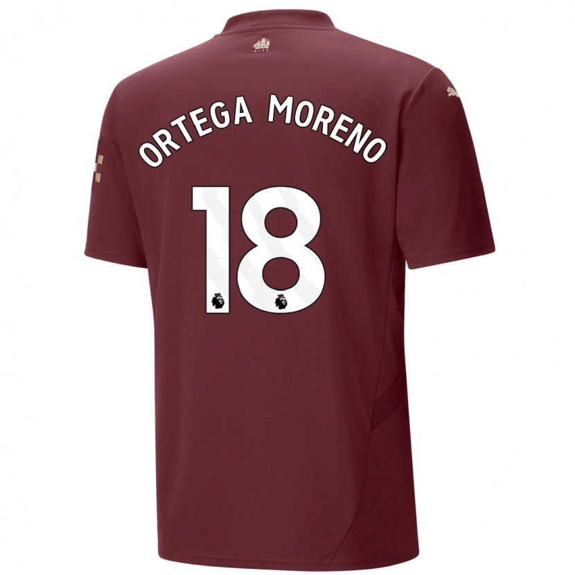 Danxen Kid Stefan Ortega #18 Maroon Third Jersey 2024/25 T-Shirt