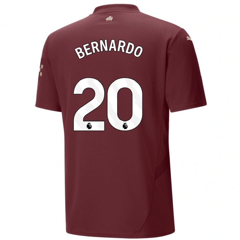 Danxen Kid Bernardo Silva #20 Maroon Third Jersey 2024/25 T-Shirt