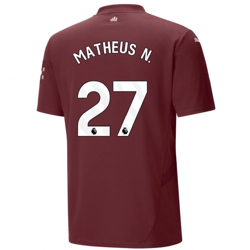 Danxen Kid Matheus Nunes #27 Maroon Third Jersey 2024/25 T-Shirt