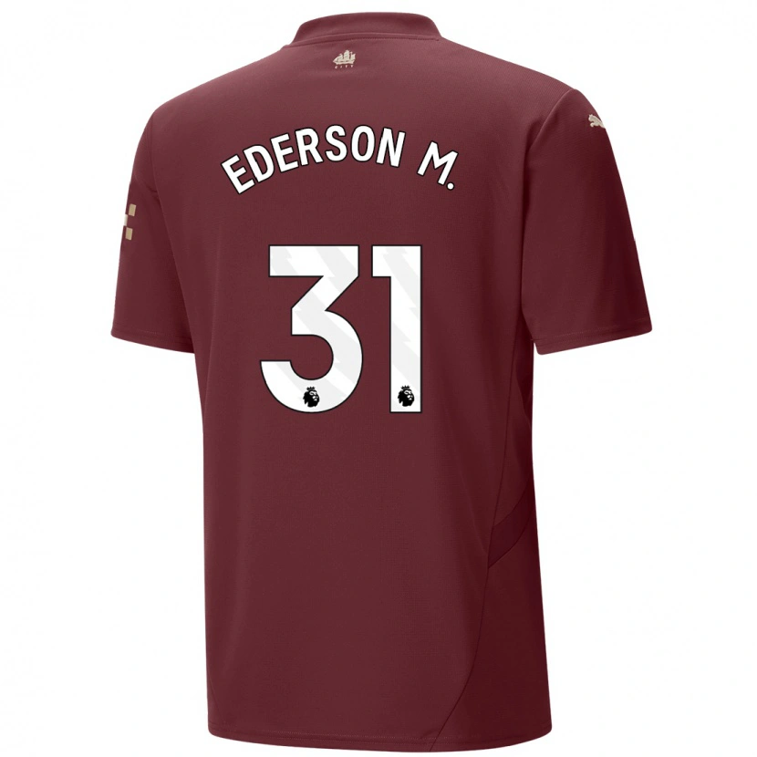 Danxen Kid Ederson #31 Maroon Third Jersey 2024/25 T-Shirt