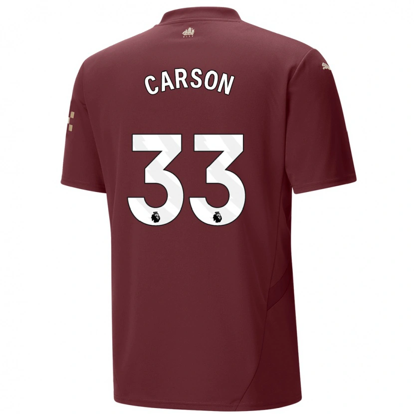 Danxen Kid Scott Carson #33 Maroon Third Jersey 2024/25 T-Shirt