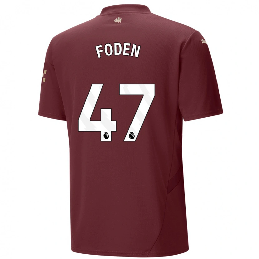 Danxen Kid Phil Foden #47 Maroon Third Jersey 2024/25 T-Shirt