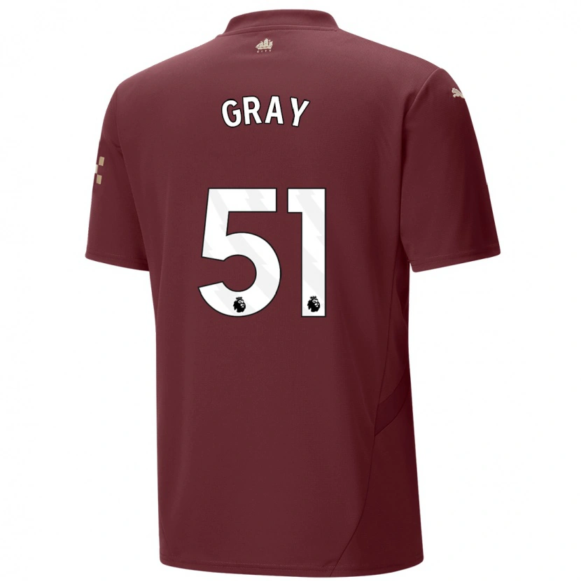 Danxen Kid Charlie Gray #51 Maroon Third Jersey 2024/25 T-Shirt