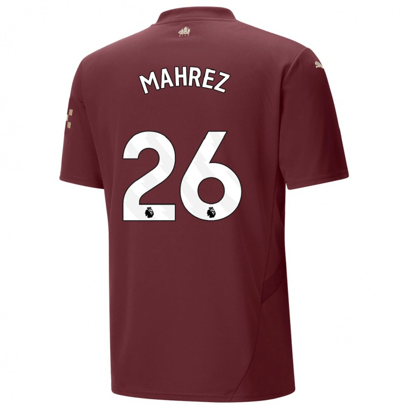 Danxen Kid Riyad Mahrez #26 Maroon Third Jersey 2024/25 T-Shirt