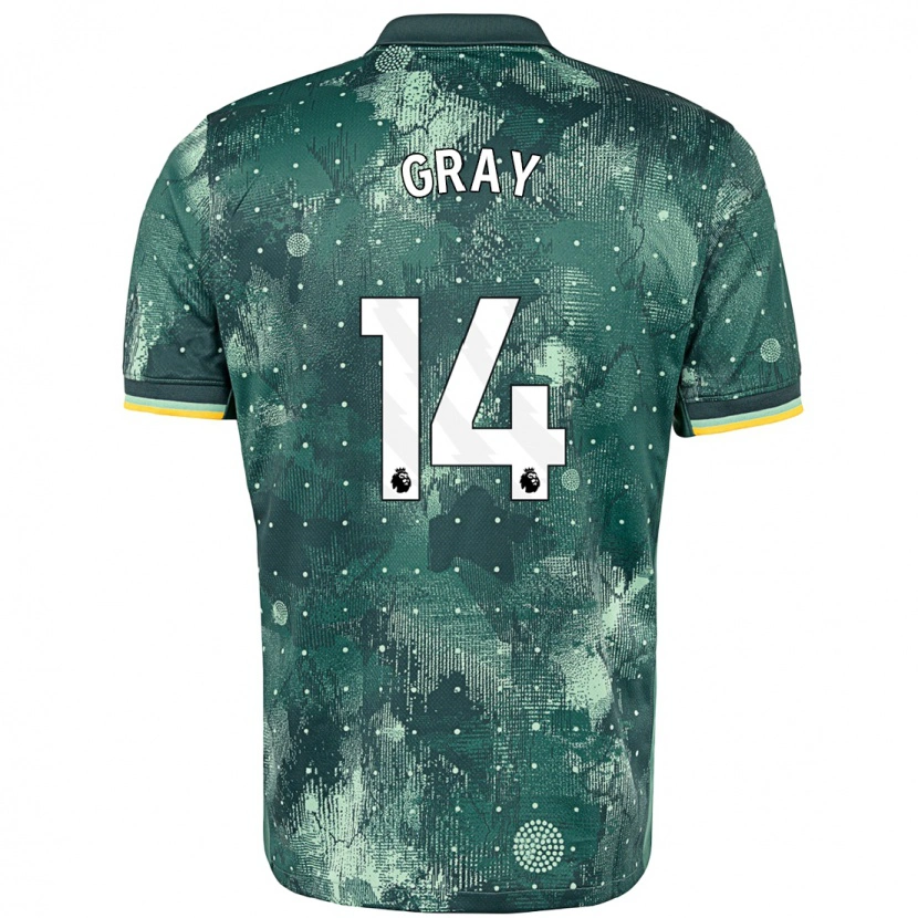 Danxen Kid Archie Gray #14 Mint Green Third Jersey 2024/25 T-Shirt