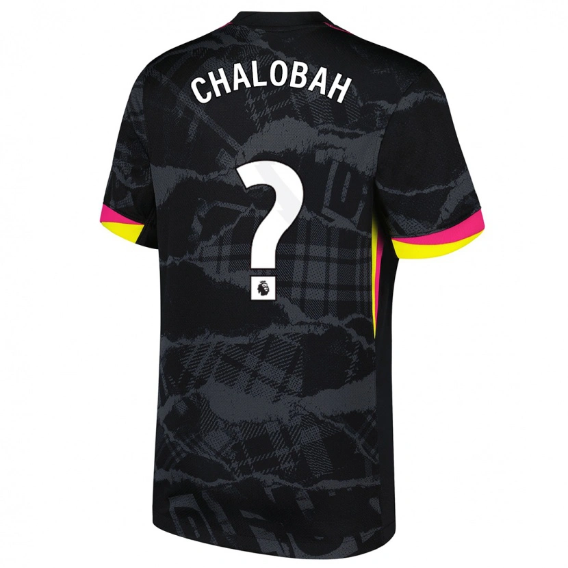 Danxen Kid Trevoh Chalobah #0 Black Pink Third Jersey 2024/25 T-Shirt