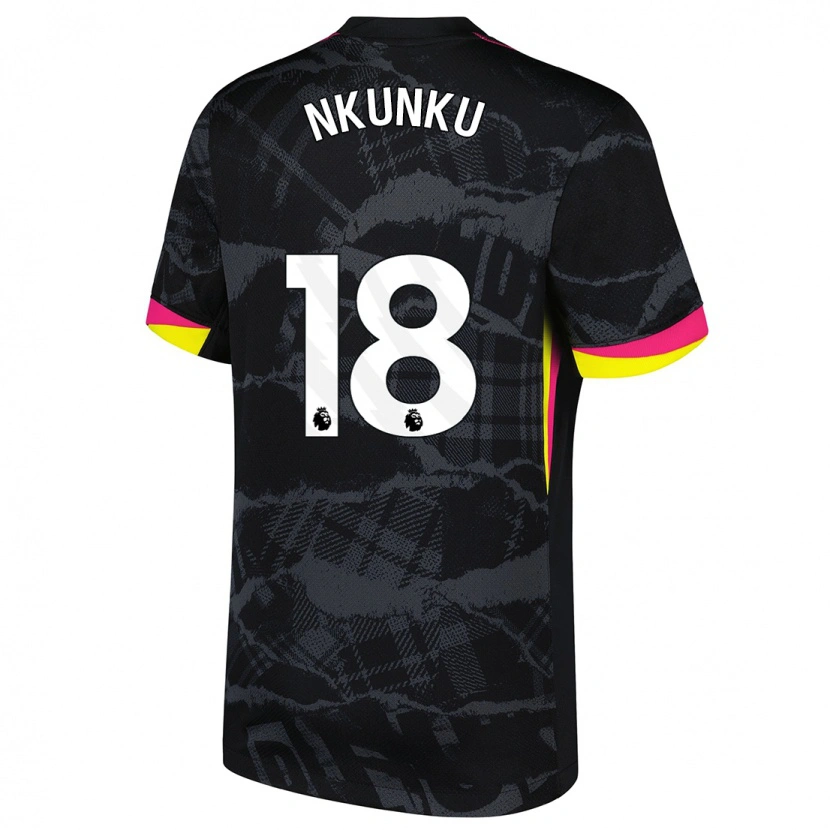 Danxen Kid Christopher Nkunku #18 Black Pink Third Jersey 2024/25 T-Shirt