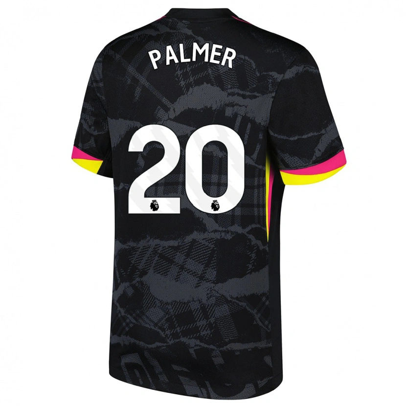 Danxen Kid Cole Palmer #20 Black Pink Third Jersey 2024/25 T-Shirt