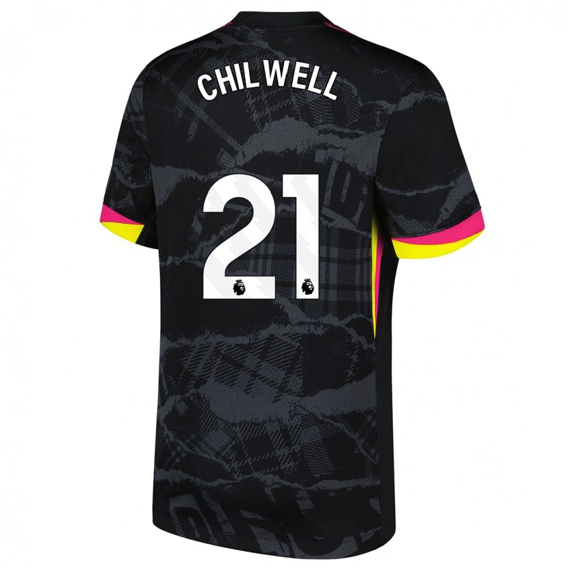 Danxen Kid Ben Chilwell #21 Black Pink Third Jersey 2024/25 T-Shirt