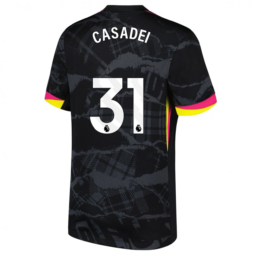 Danxen Kid Cesare Casadei #31 Black Pink Third Jersey 2024/25 T-Shirt