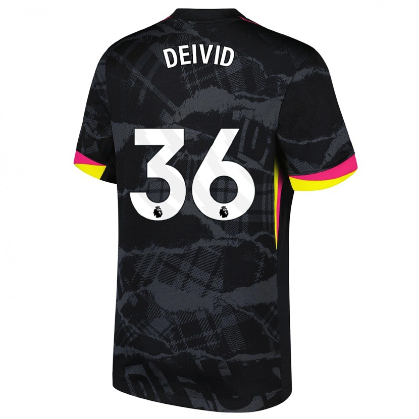 Danxen Kid Deivid Washington #36 Black Pink Third Jersey 2024/25 T-Shirt