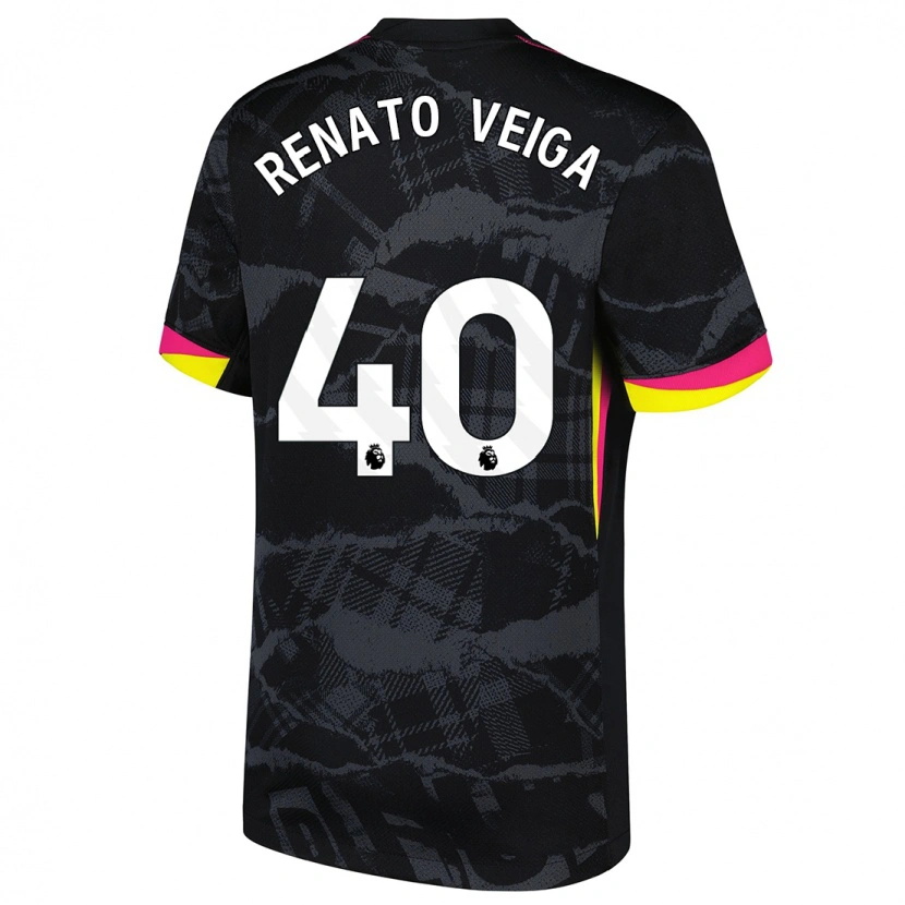 Danxen Kid Renato Veiga #40 Black Pink Third Jersey 2024/25 T-Shirt