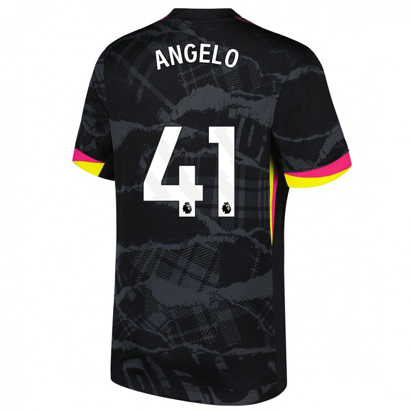 Danxen Kid Ângelo #41 Black Pink Third Jersey 2024/25 T-Shirt