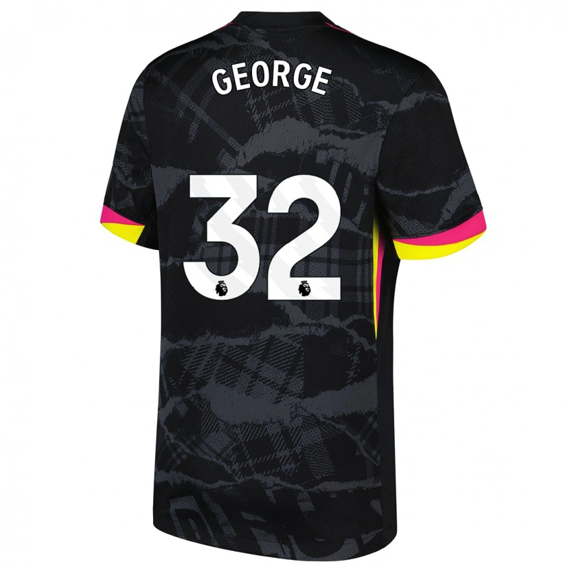 Danxen Kid Tyrique George #32 Black Pink Third Jersey 2024/25 T-Shirt