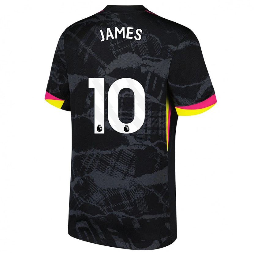 Danxen Kid Lauren James #10 Black Pink Third Jersey 2024/25 T-Shirt