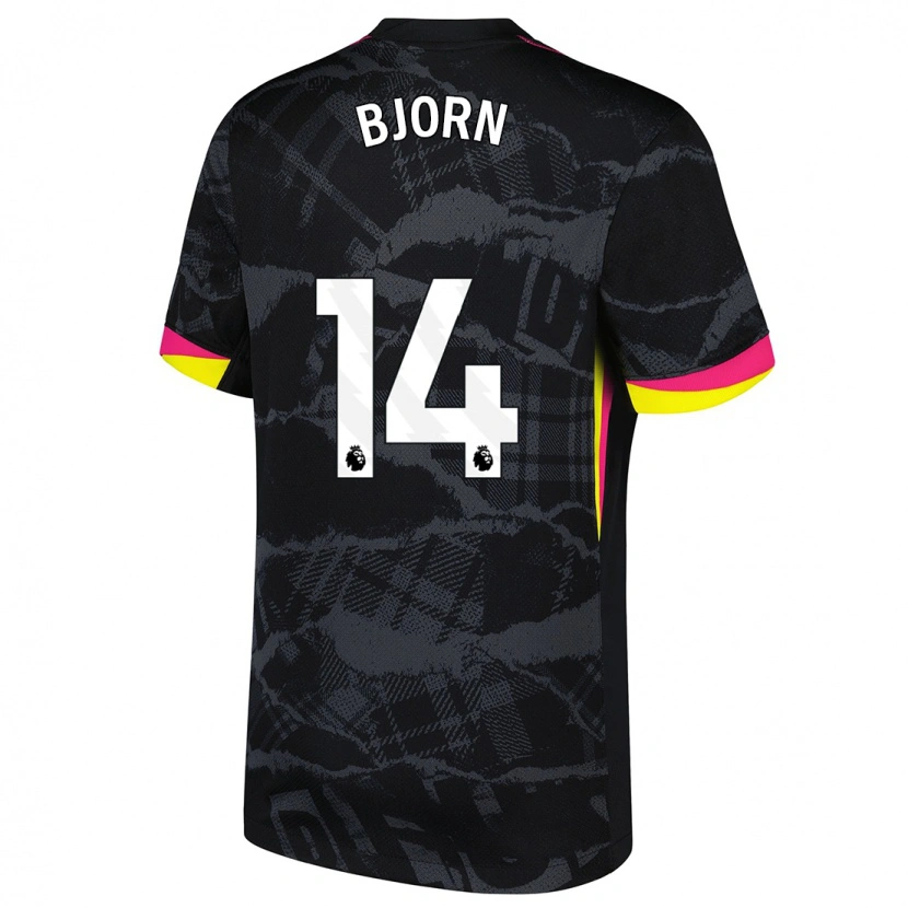 Danxen Kid Nathalie Björn #14 Black Pink Third Jersey 2024/25 T-Shirt