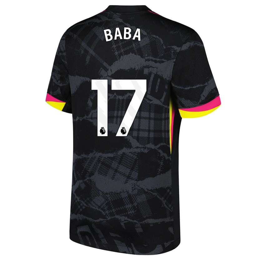 Danxen Kid Abdul-Rahman Baba #17 Black Pink Third Jersey 2024/25 T-Shirt