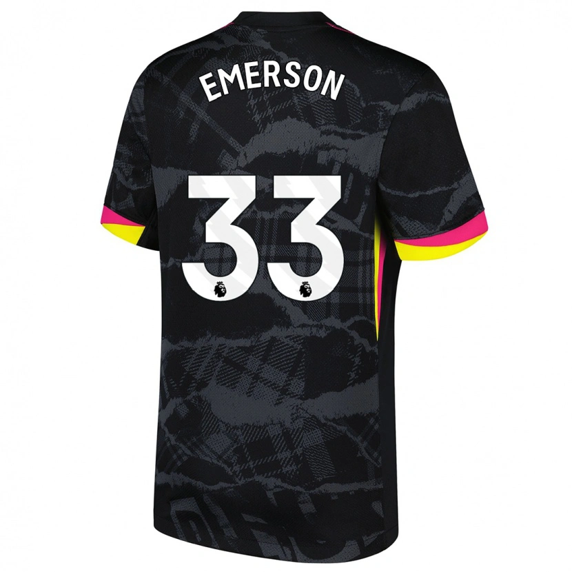 Danxen Kid Emerson #33 Black Pink Third Jersey 2024/25 T-Shirt