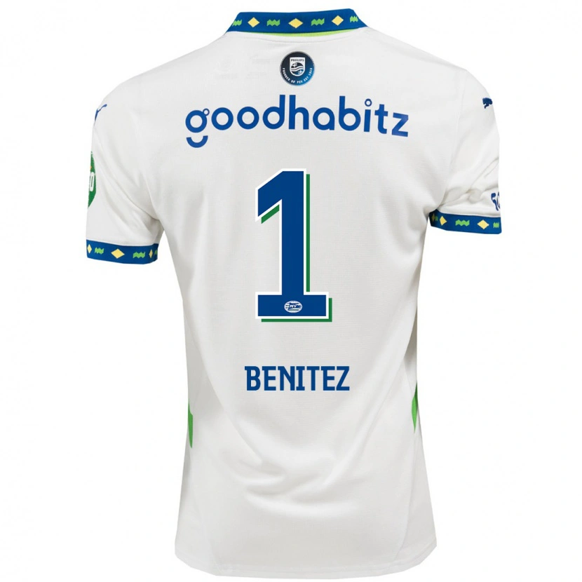 Danxen Kid Walter Benítez #1 White Dark Blue Third Jersey 2024/25 T-Shirt