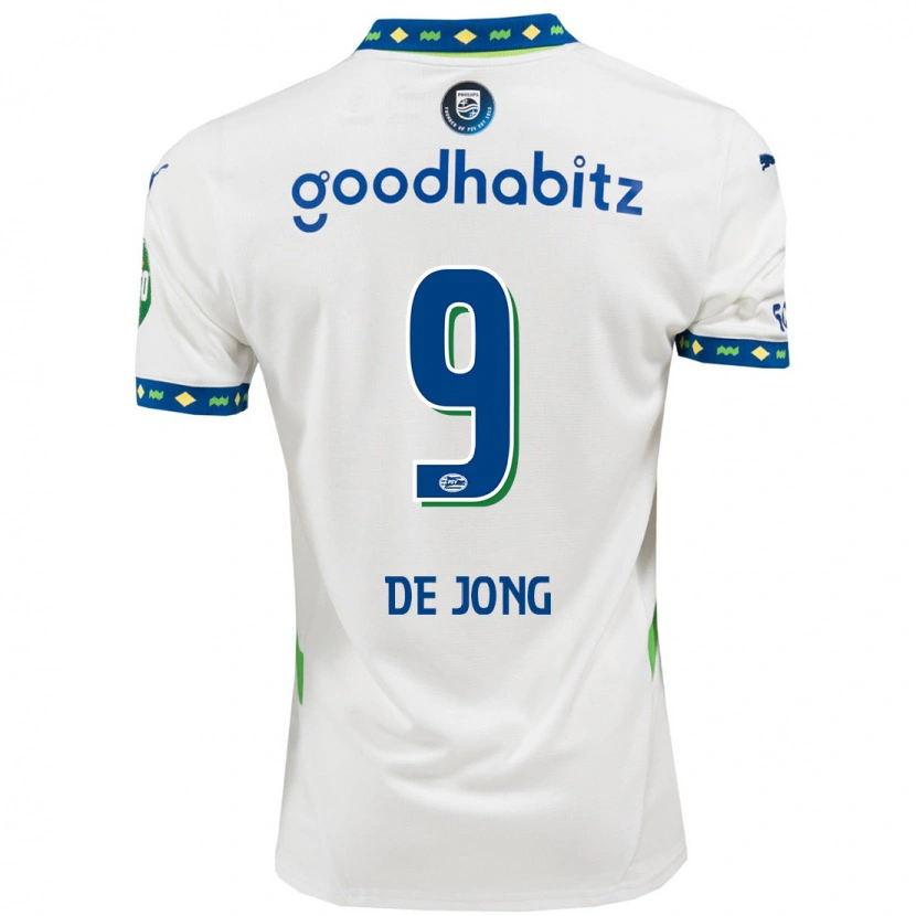 Danxen Kid Luuk De Jong #9 White Dark Blue Third Jersey 2024/25 T-Shirt