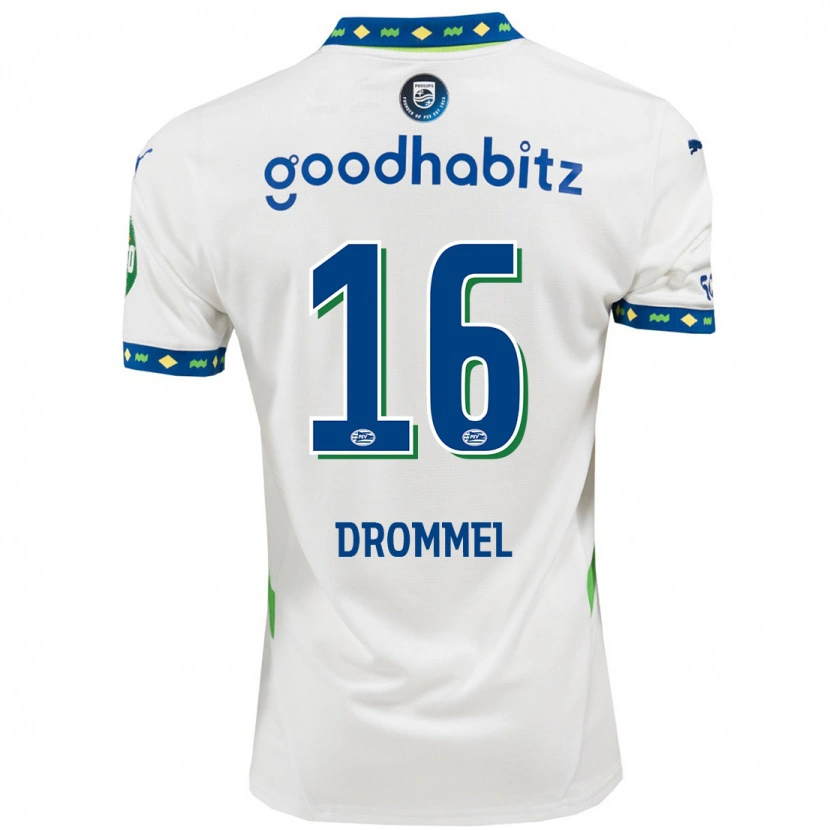 Danxen Kid Joël Drommel #16 White Dark Blue Third Jersey 2024/25 T-Shirt