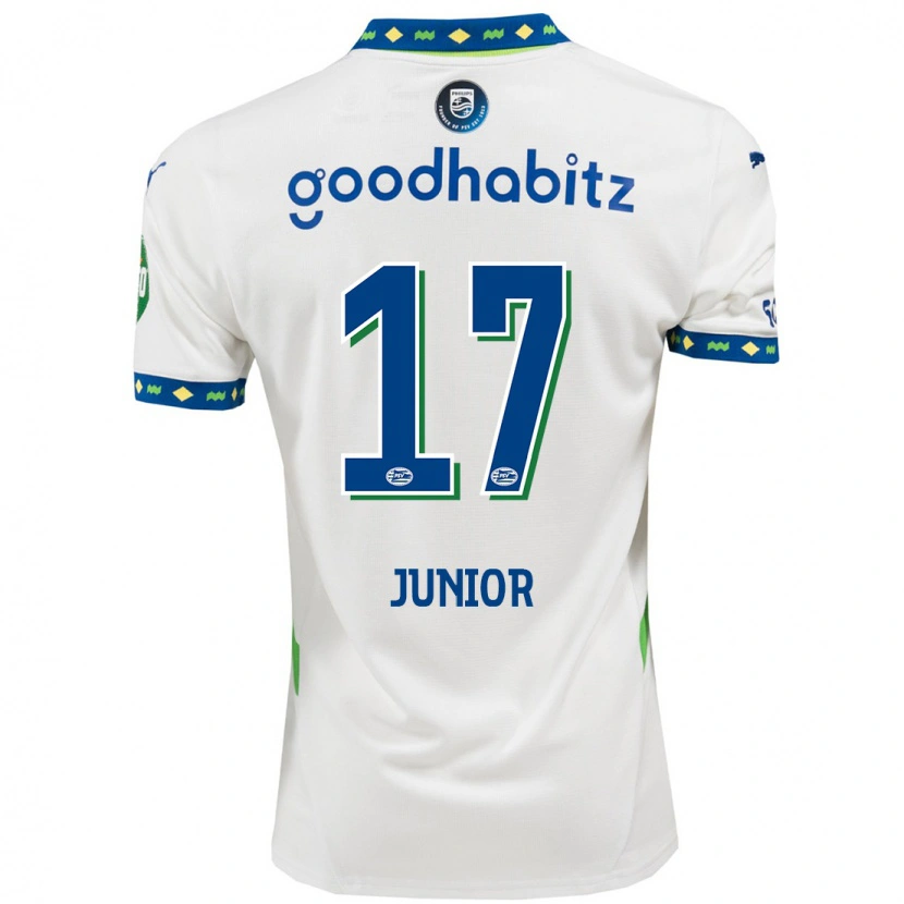 Danxen Kid Mauro Júnior #17 White Dark Blue Third Jersey 2024/25 T-Shirt