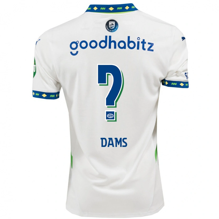 Danxen Kid Matteo Dams #0 White Dark Blue Third Jersey 2024/25 T-Shirt