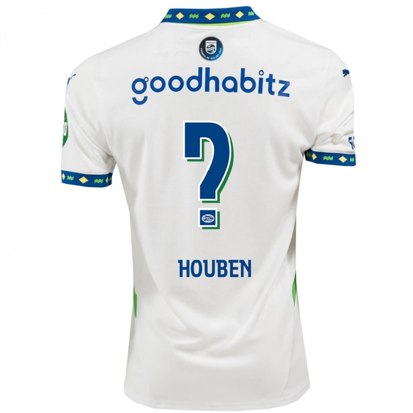 Danxen Kid Iggy Houben #0 White Dark Blue Third Jersey 2024/25 T-Shirt