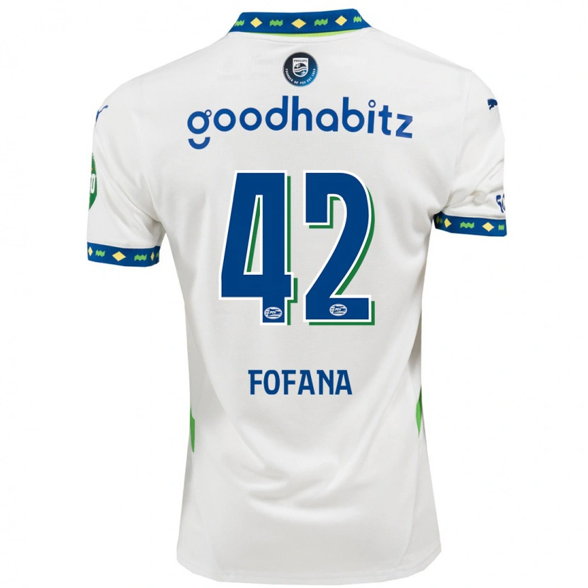 Danxen Kid Fodé Fofana #42 White Dark Blue Third Jersey 2024/25 T-Shirt