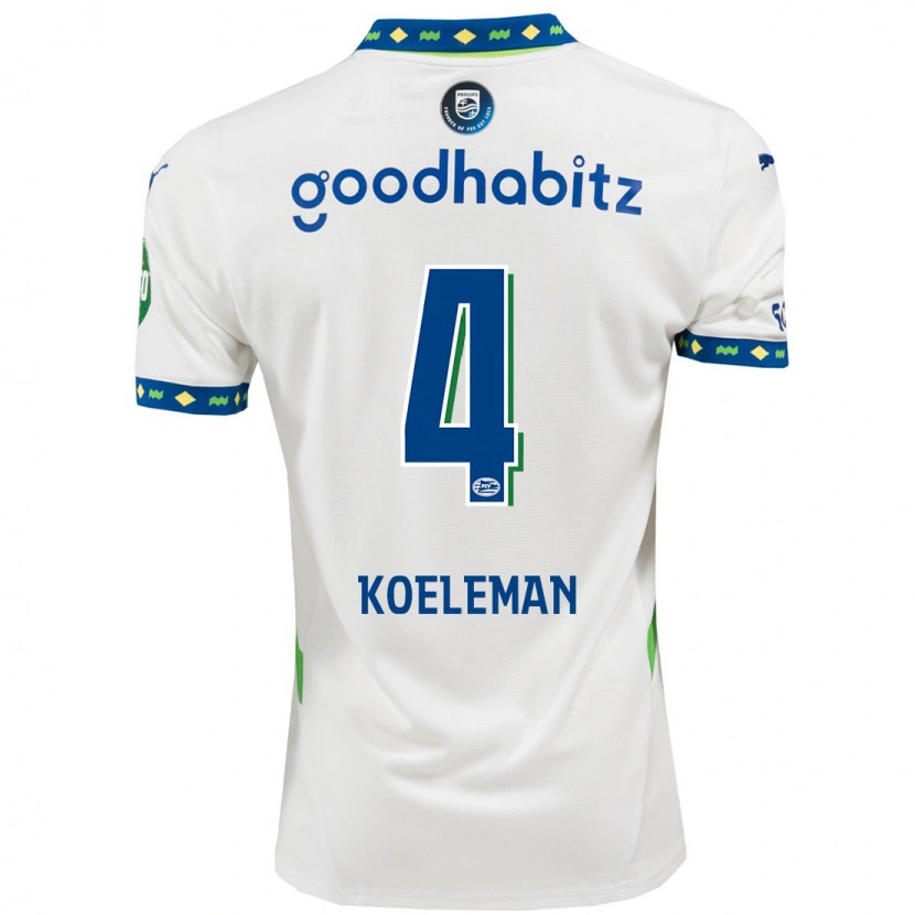 Danxen Kid Senna Koeleman #4 White Dark Blue Third Jersey 2024/25 T-Shirt